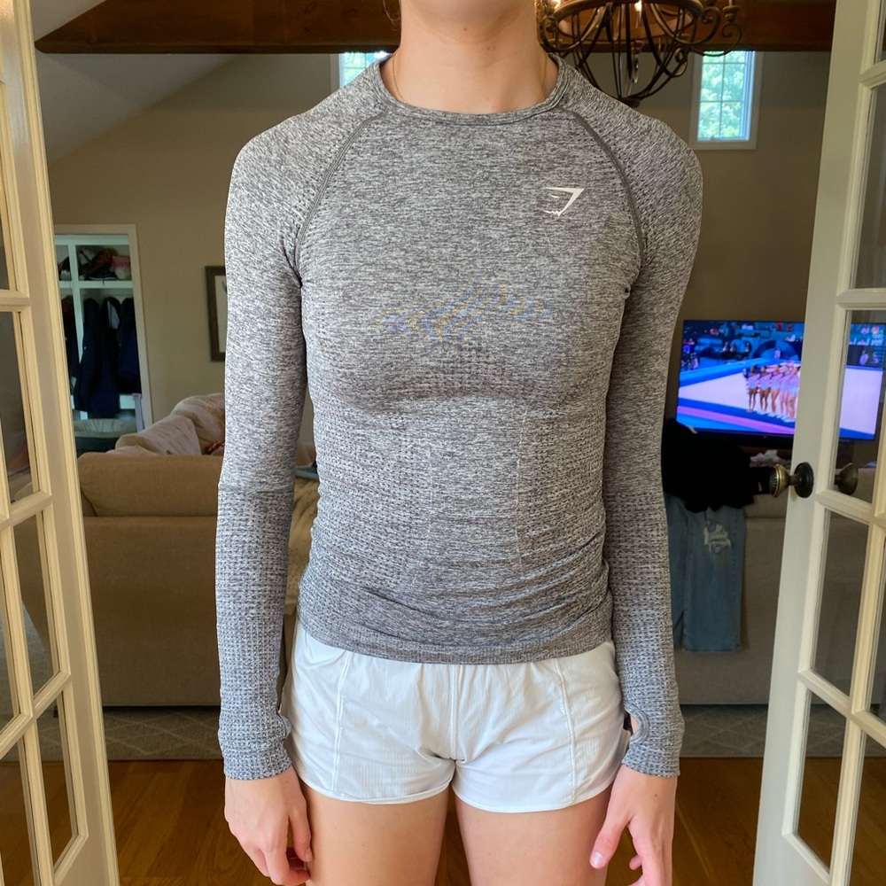 Gymshark Grey Long Sleeve Athletic Shirt